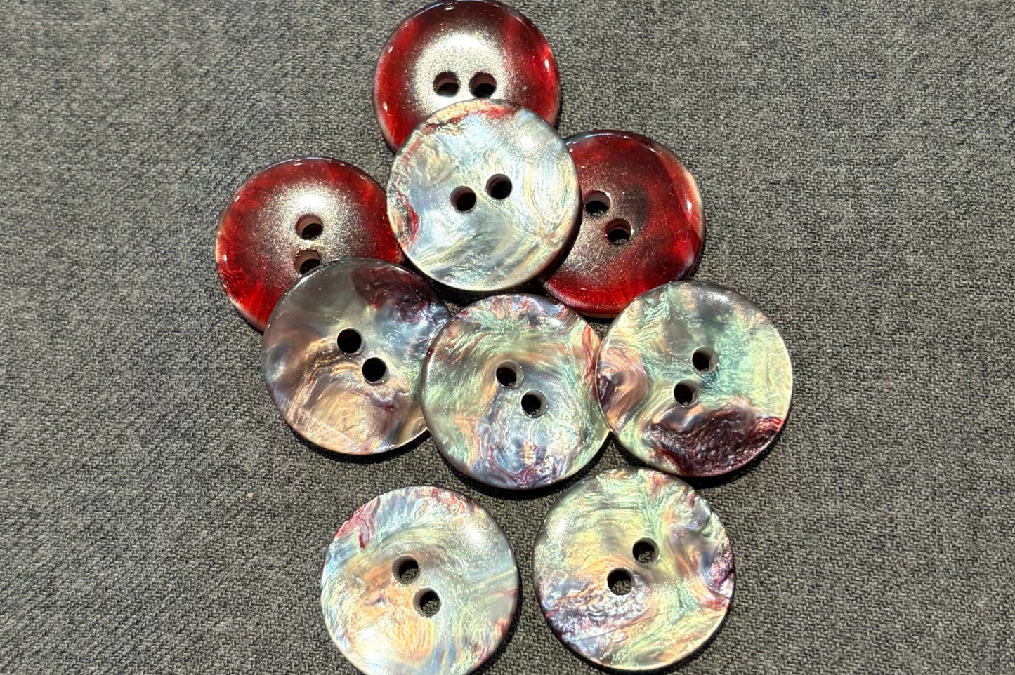 Bouton Luminescent en Résine (Lot de 9)