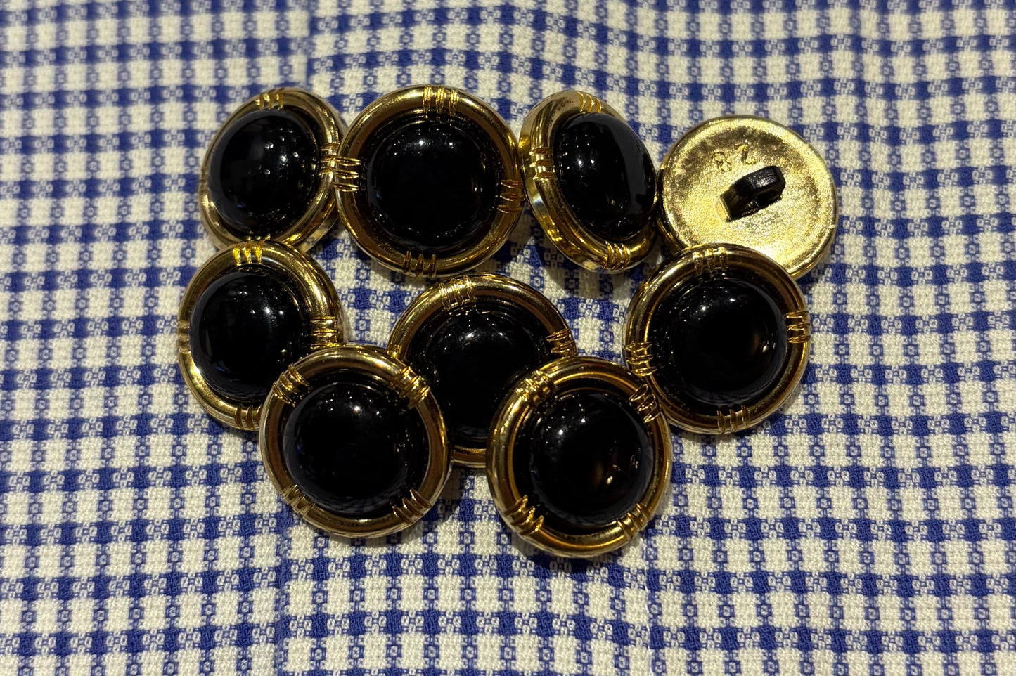 Bouton-tige noir et or (Lot de 9)
