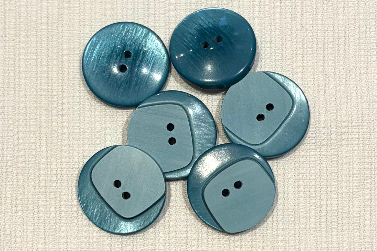 Boutons bleu sarcelle rétro (lot de 6)