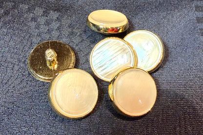 Bouton à queue Perle et Or (Lot de 6)
