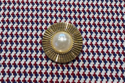 Bouton à queue orné d'or et de perles (lot de 6)