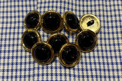 Bouton-tige noir et or (Lot de 9)