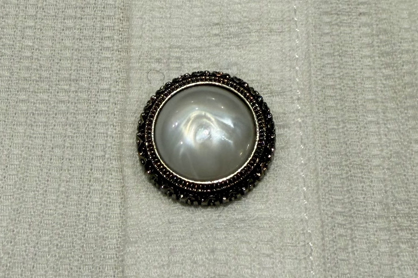Bouton à queue orné en argent et perle (lot de 6)