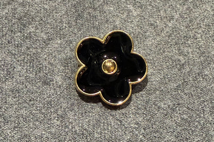 Bouton à queue fleur noire (Lot de 8)