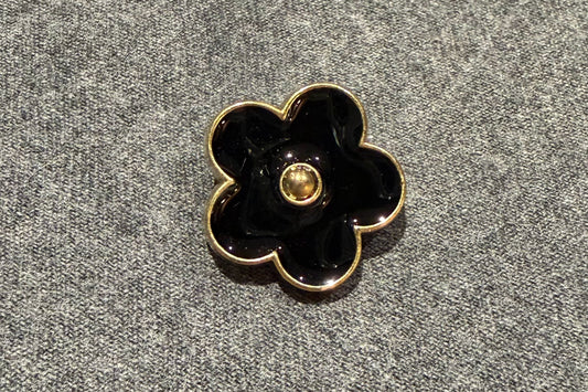 Bouton à queue fleur noire (Lot de 8)