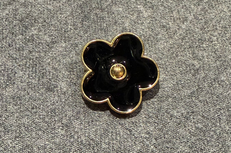 Bouton à queue fleur noire (Lot de 8)
