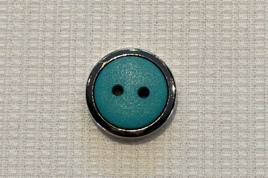 Bouton en résine avec cadre argenté (cinq couleurs)